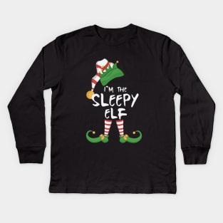 I'm The Sleepy Elf Matching Kids Long Sleeve T-Shirt